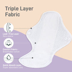 Langsprit large pad with wings to prevent side leaks during activity.