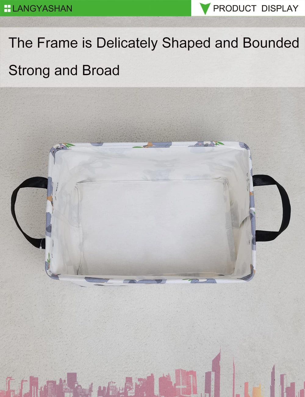 LANGYASHAN bin with waterproof inner coating resists moisture and protects contents.