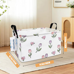 LANGYASHAN canvas fabric toy bin side view highlighting sturdy structure for standing storage