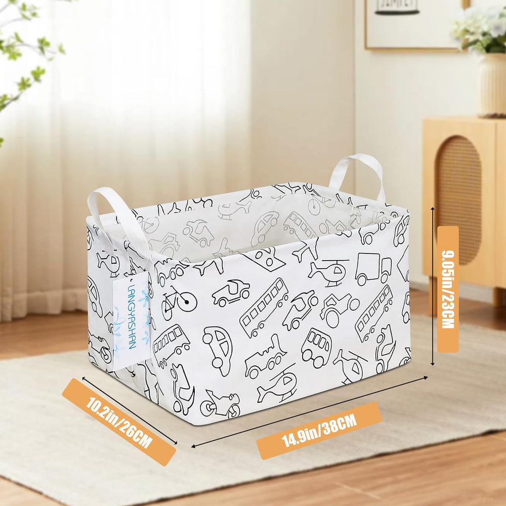 LANGYASHAN canvas storage basket folded flat for compact storage.