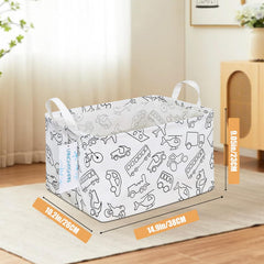 LANGYASHAN canvas storage basket folded flat for compact storage.