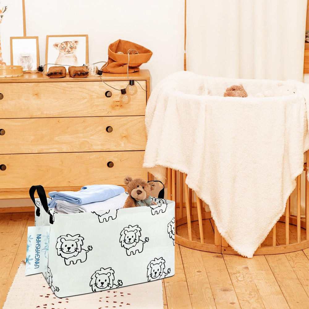 LANGYASHAN closet-shelf storage-bin tucks away in closets for neat spaces.