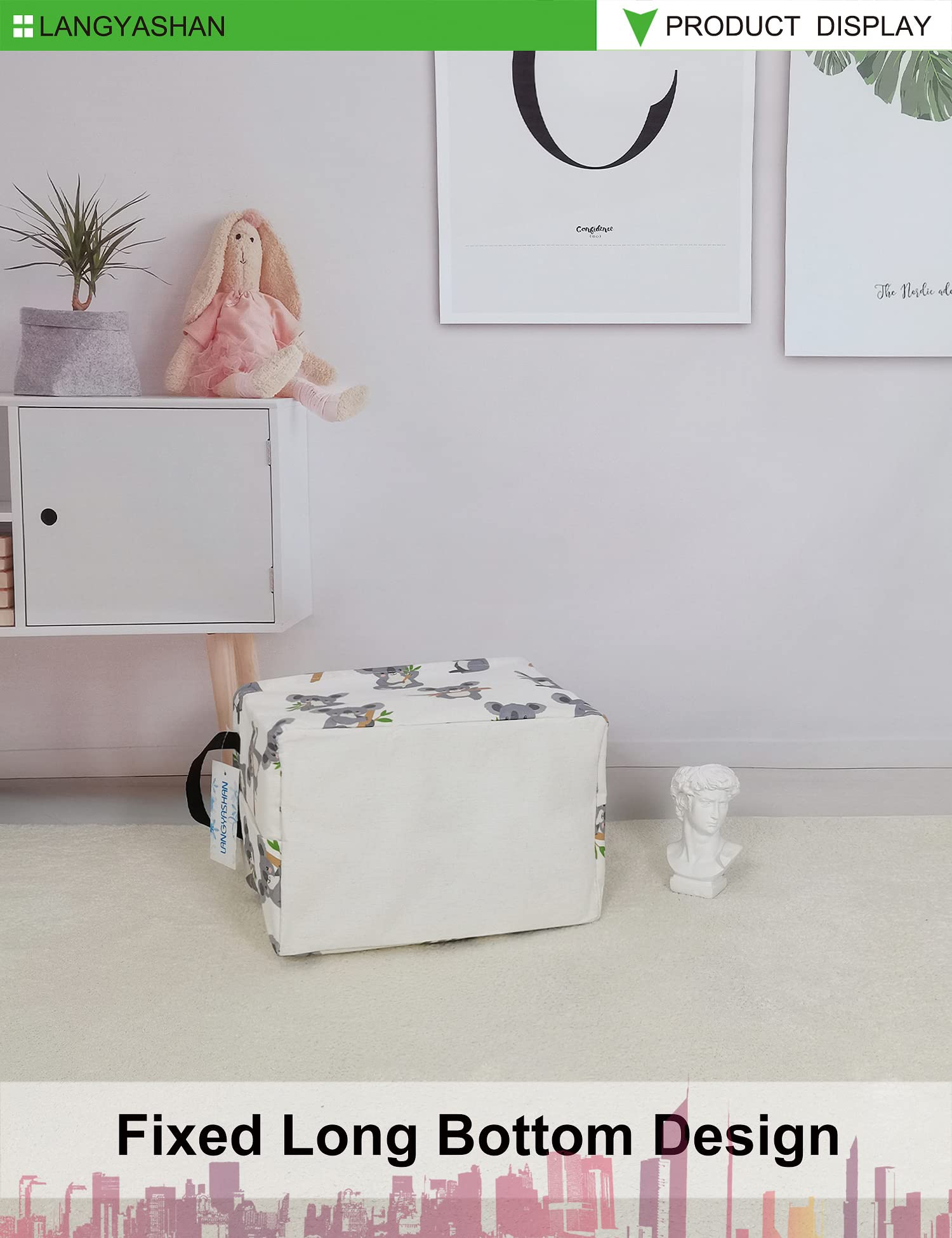 LANGYASHAN collapsible bin fits closets and under-bed storage to save space.