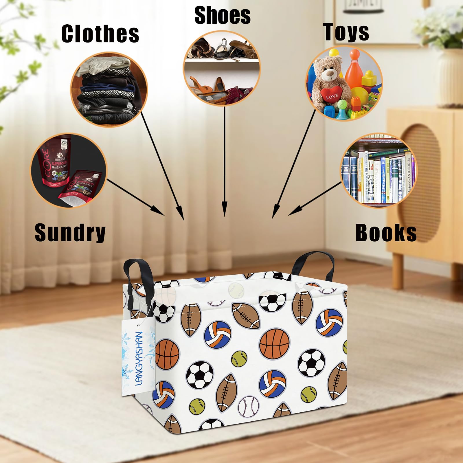 LANGYASHAN foldable organization bin saves space when not in use