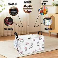 LANGYASHAN foldable storage bin flat fold option saves space when not in use