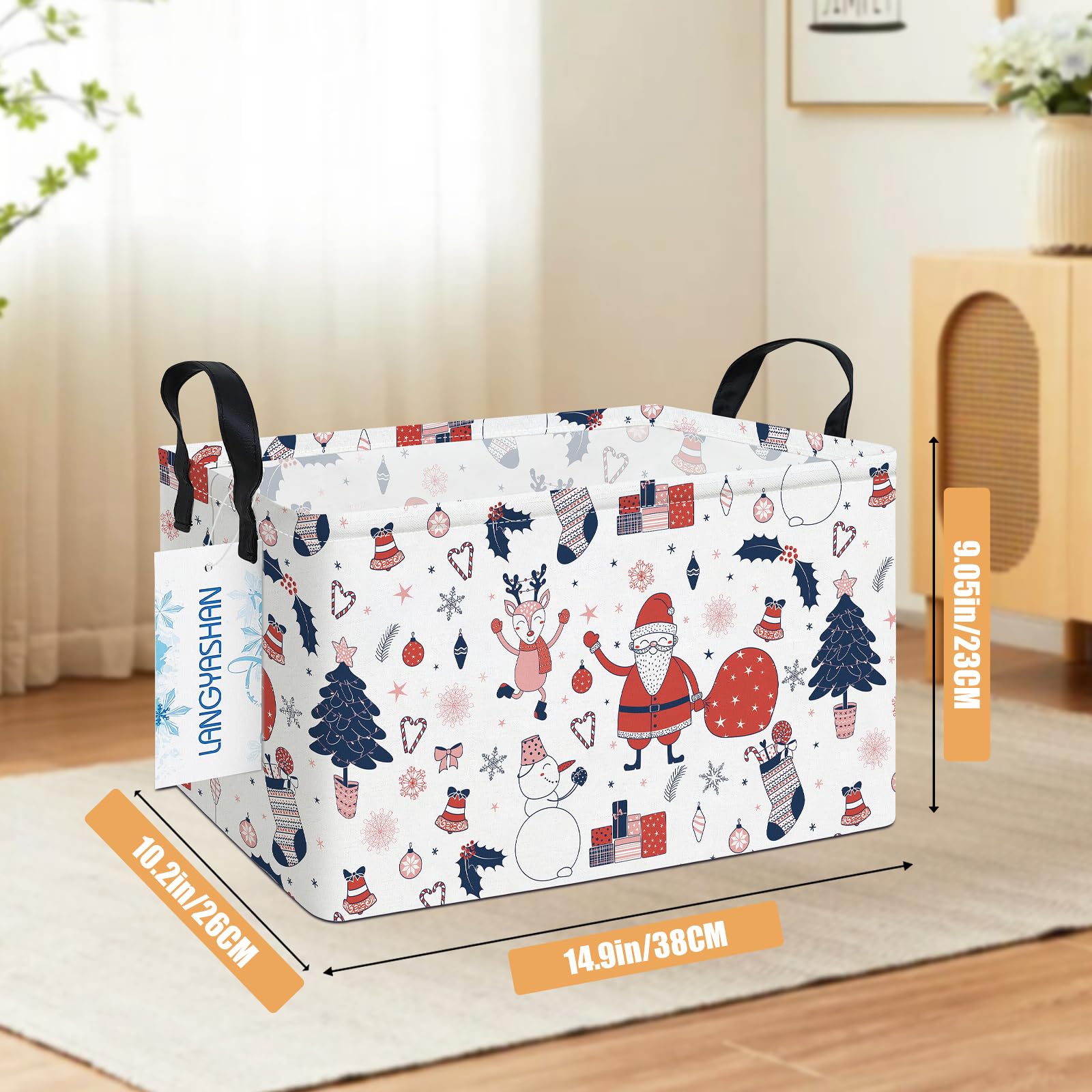 LANGYASHAN foldable toy bin rectangle for space-saving closet organization.