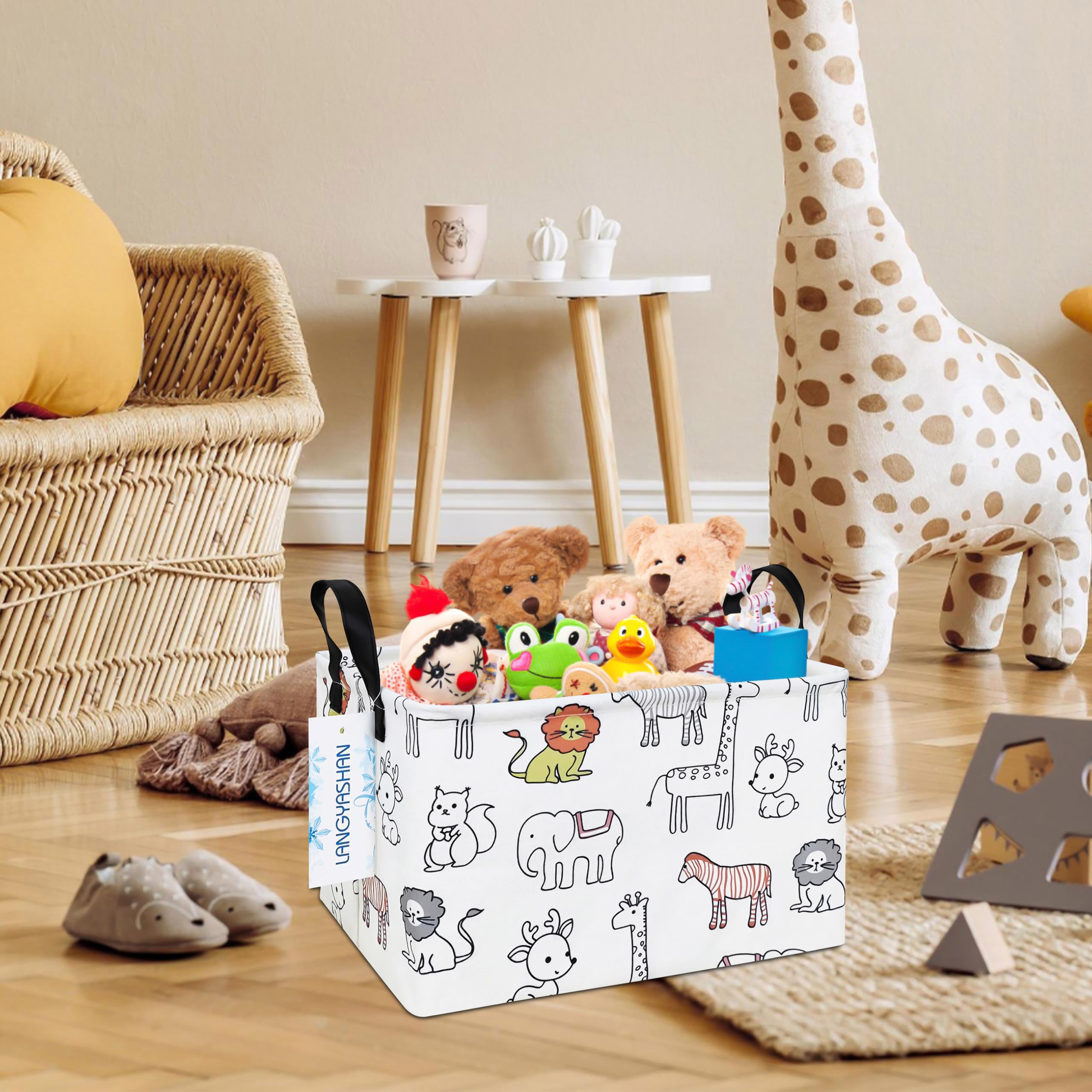 LANGYASHAN kids room storage helps tidy shelves and desks.