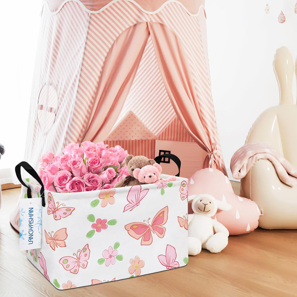 LANGYASHAN laundry storage bin with moisture-resistant lining for lightweight sorting.
