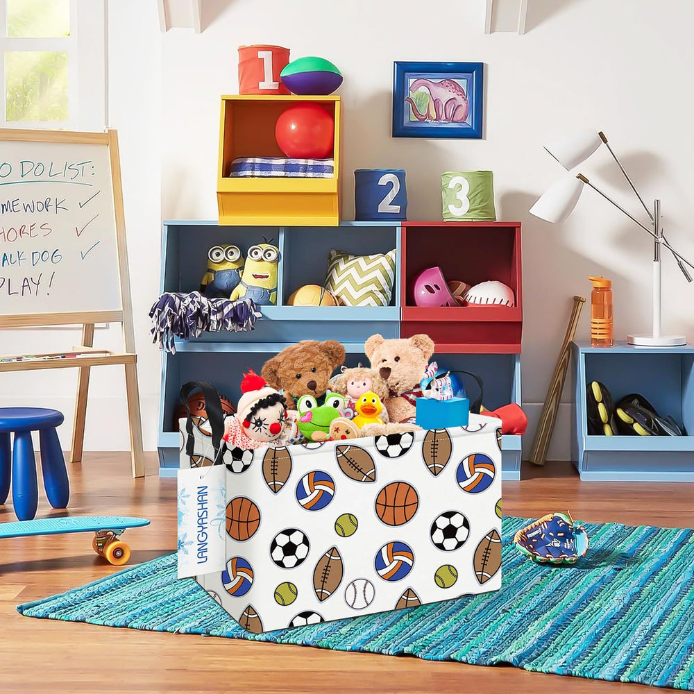 LANGYASHAN nursery hamper organizes toys in the kids room