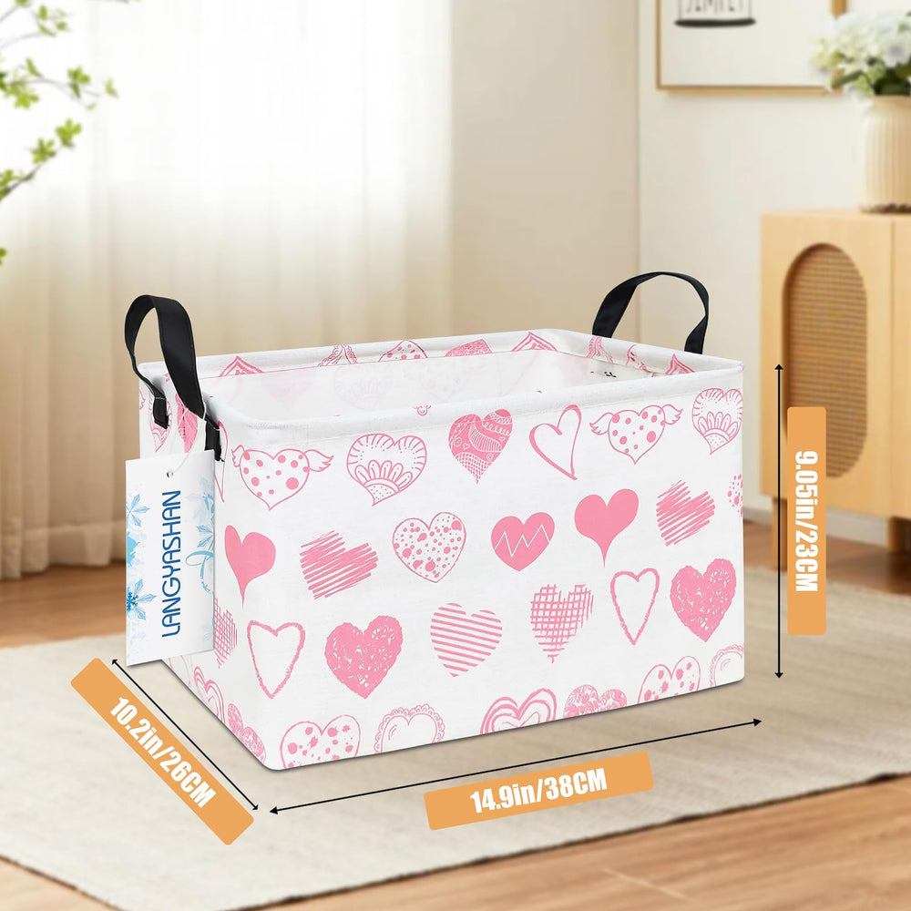 LANGYASHAN polyester canvas bin for durable organization of toys and laundry