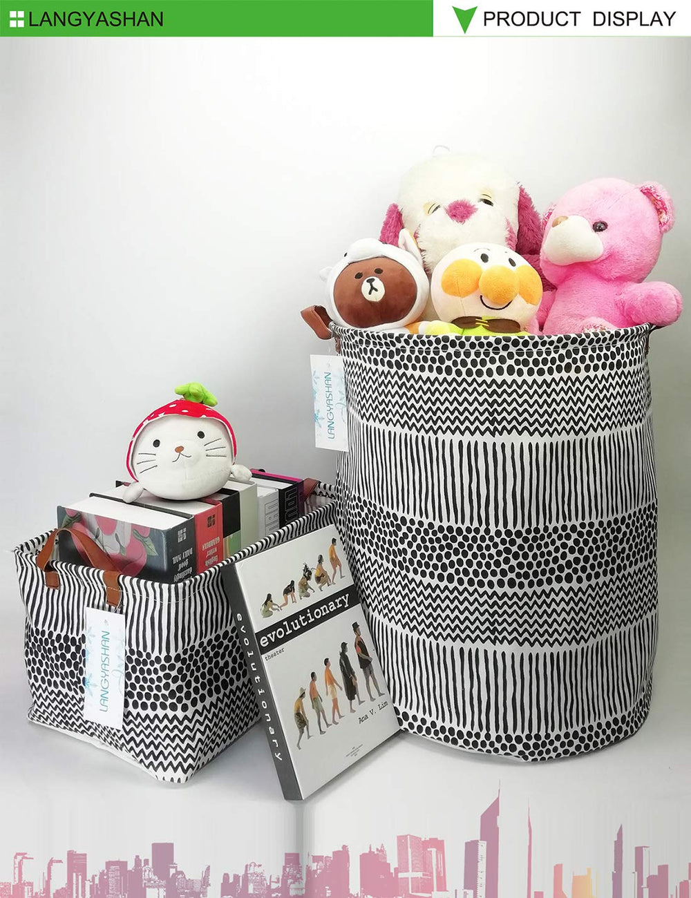 LANGYASHAN toy bin ideal for kids' rooms and nurseries