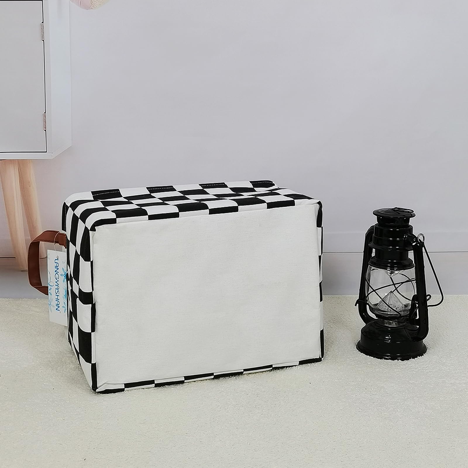 LANGYASHAN collapsible storage bin stacks neatly when not in use.