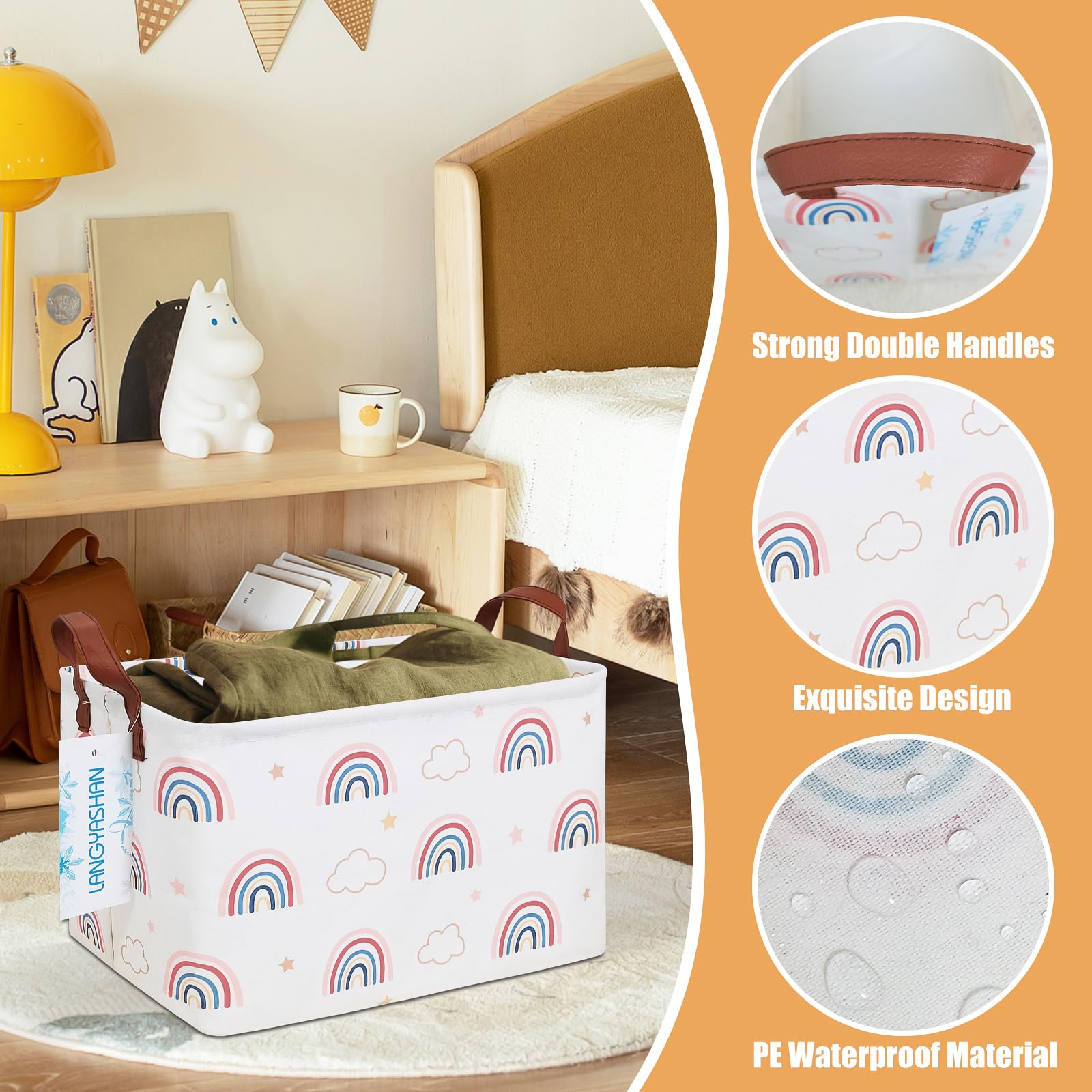 LANGYASHAN Rectangular Storage Bin keeps craft supplies neatly stored