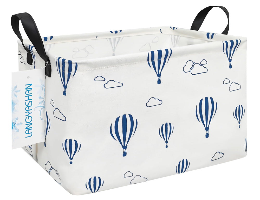 LANGYASHAN rectangular storage bin foldable, ideal for toy organization and book storage.