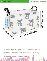 LANGYASHAN rectangular storage bin folded for compact storage and easy transport.