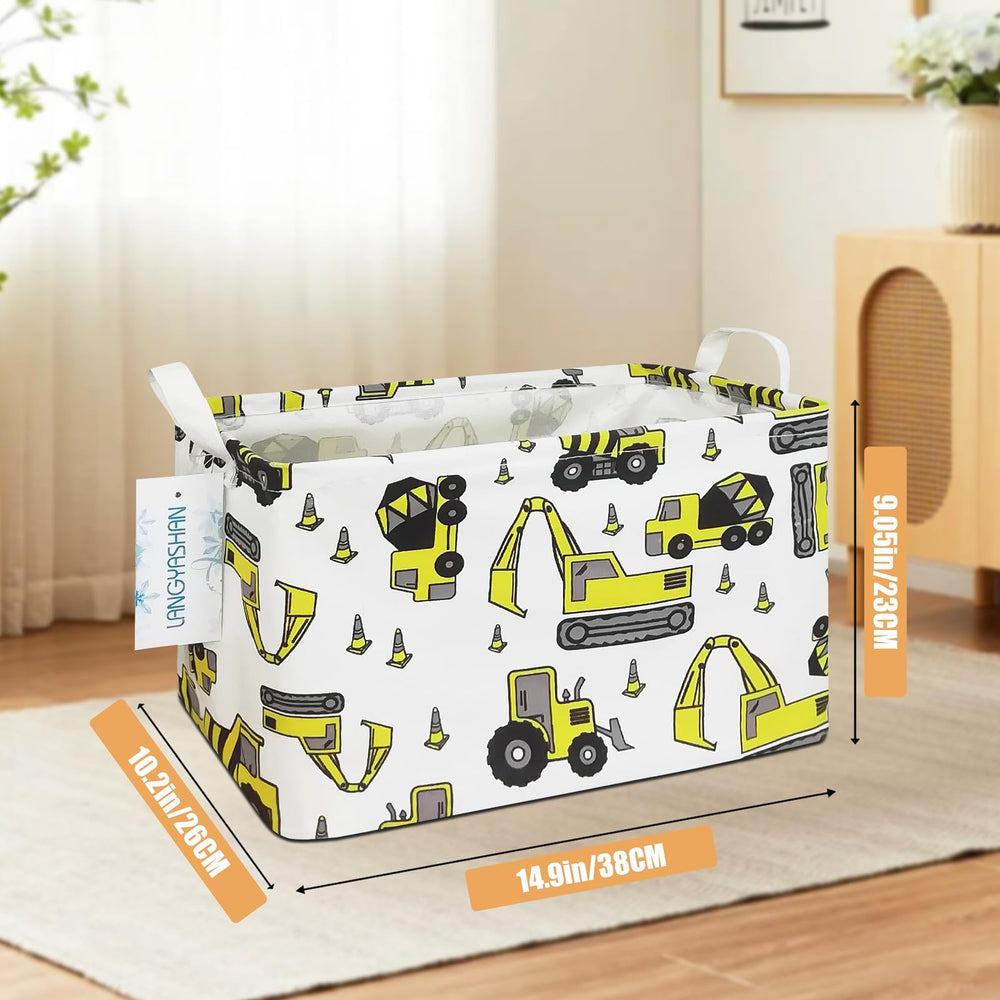LANGYASHAN rectangular storage bin folded flat to save space when not in use.