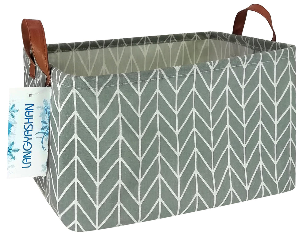 LANGYASHAN rectangular storage bin front view showing sturdy base for toy organization