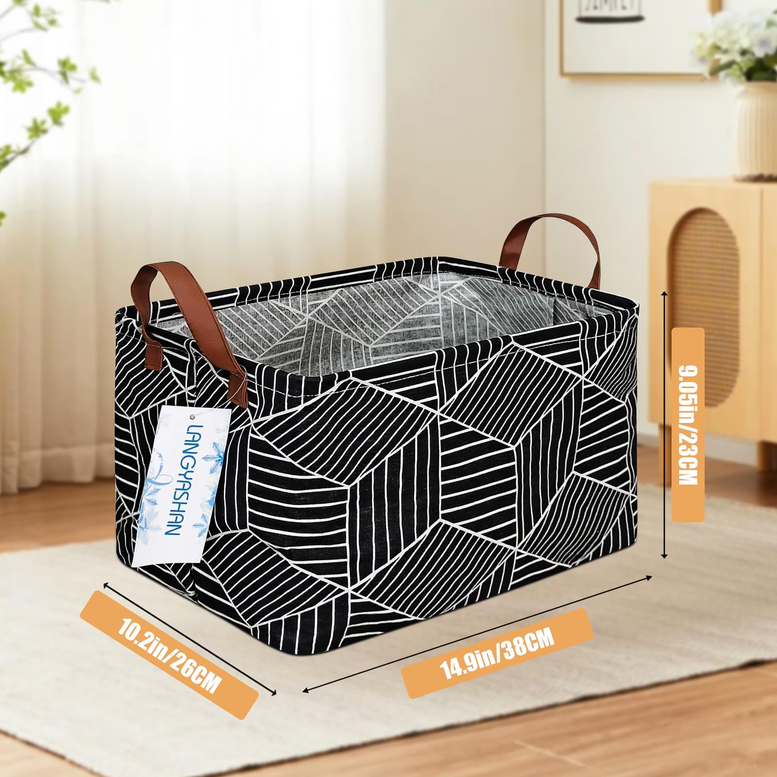LANGYASHAN storage bin handles provide comfortable carrying during transport.