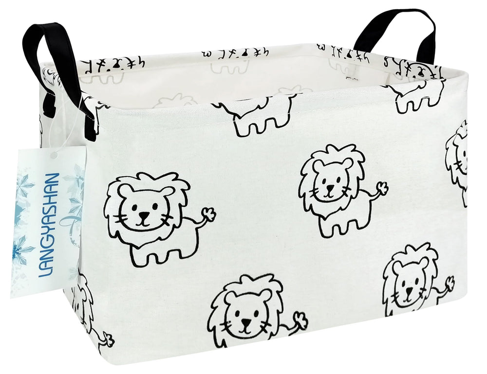 LANGYASHAN rectangular storage bin with handles for easy transport and clutter reduction.