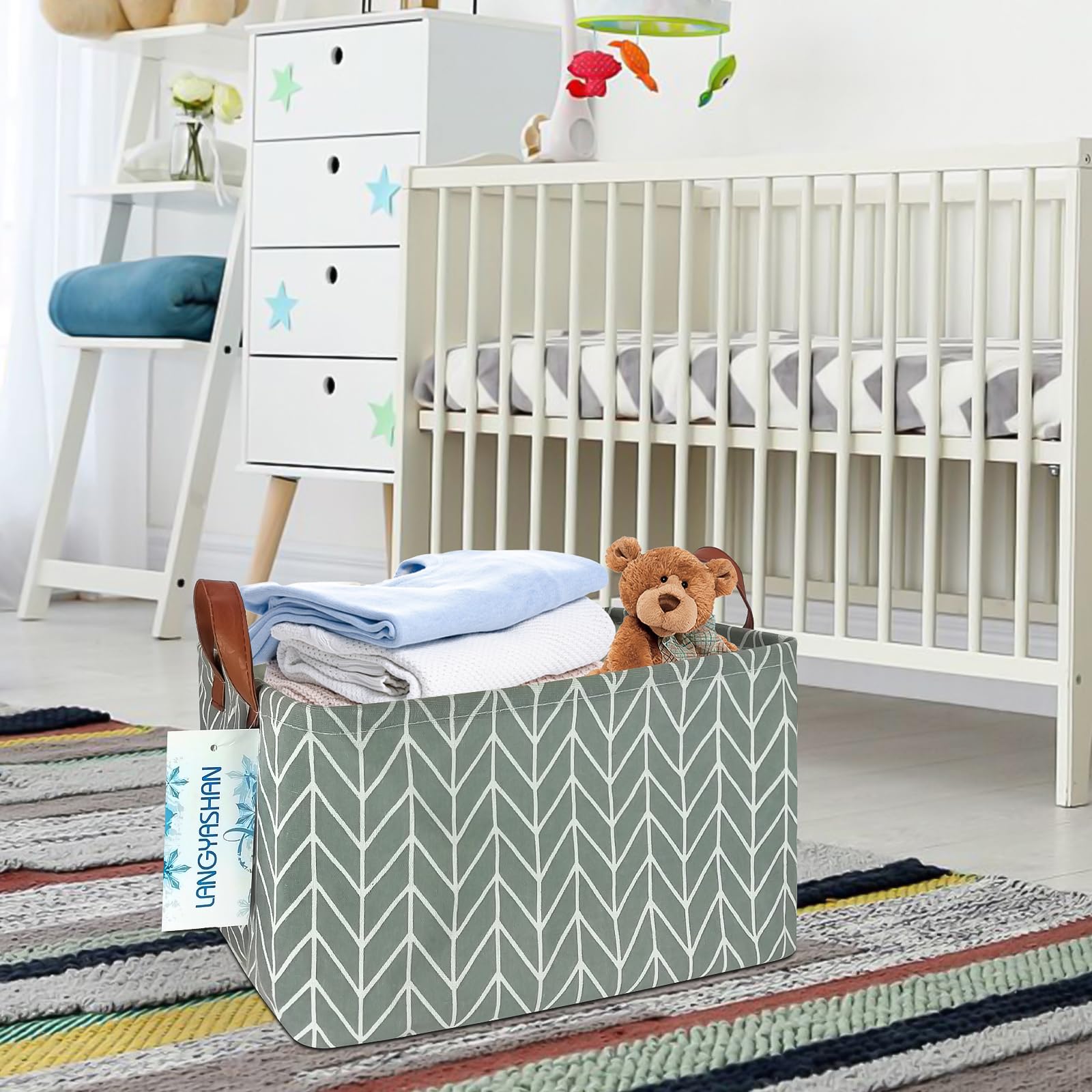 LANGYASHAN rectangular storage bin interior with moisture-resistant coating