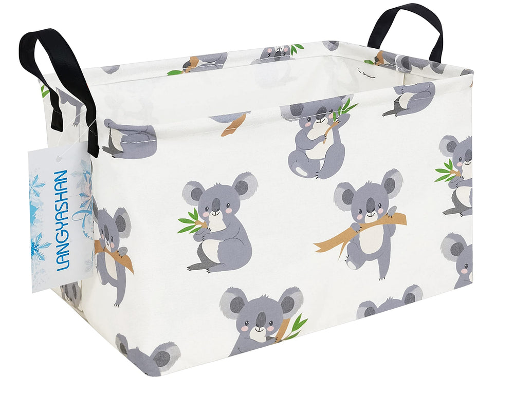 LANGYASHAN rectangular storage bin with standing structure and handles for organized toy storage.