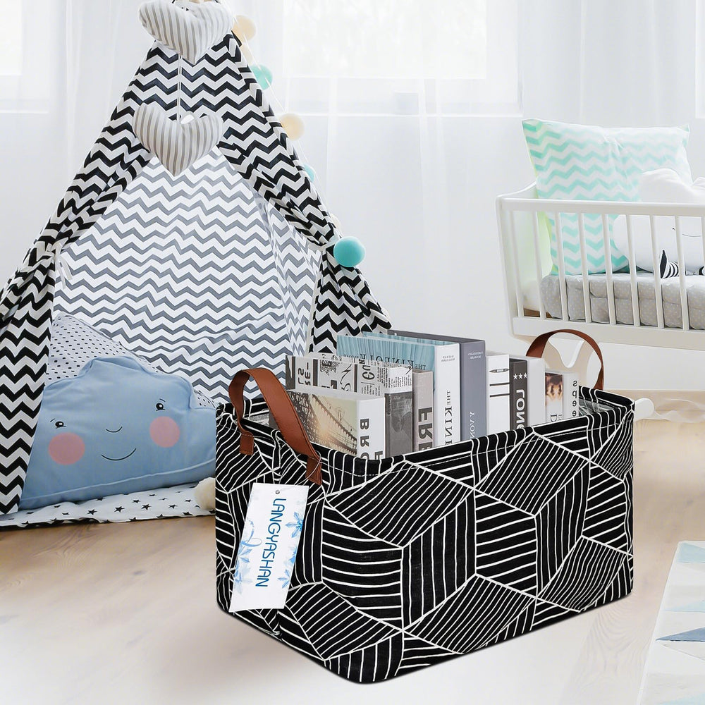 LANGYASHAN toy storage bin keeps playroom organized and accessible.