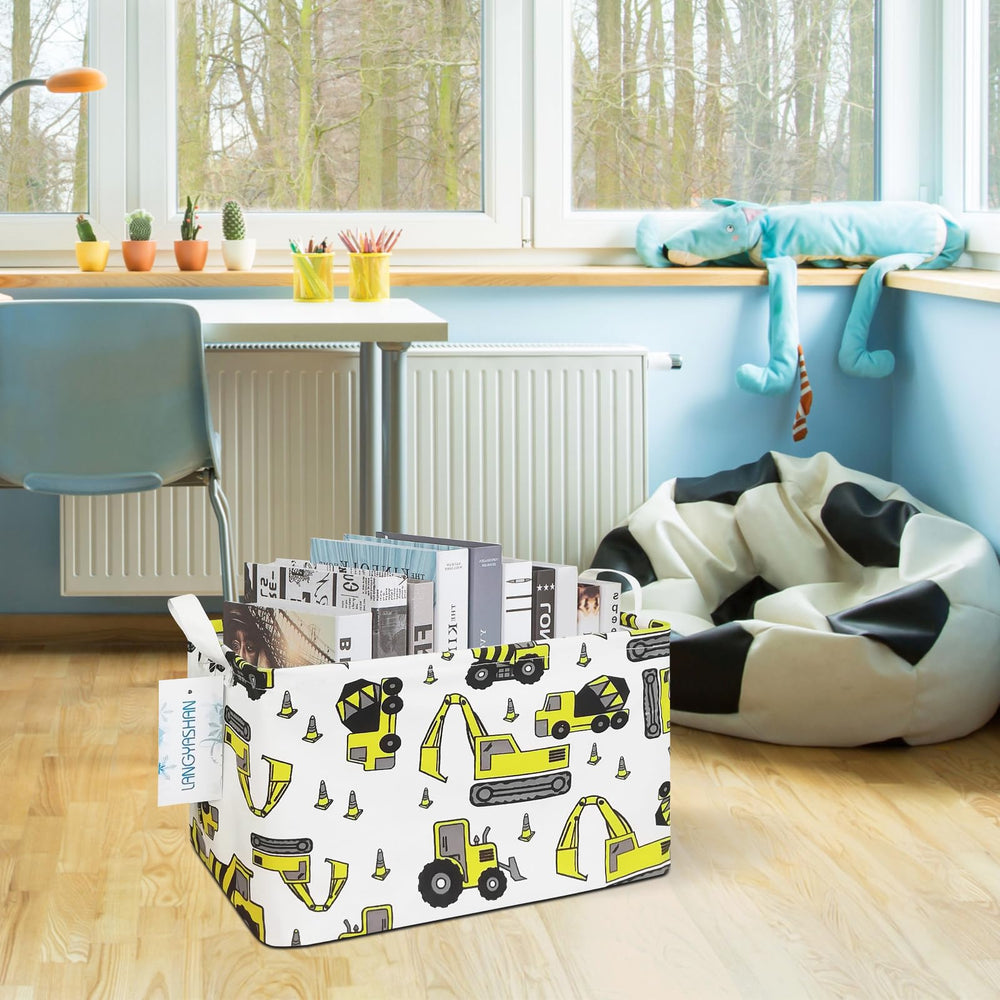 LANGYASHAN toy storage bin organizes toys and books neatly.