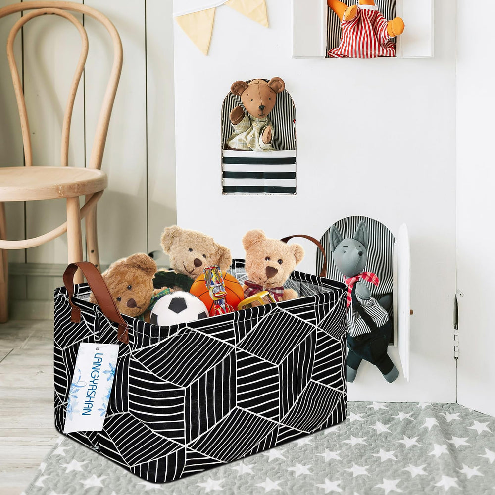LANGYASHAN storage bin fits trunk or shelf for easy transport.