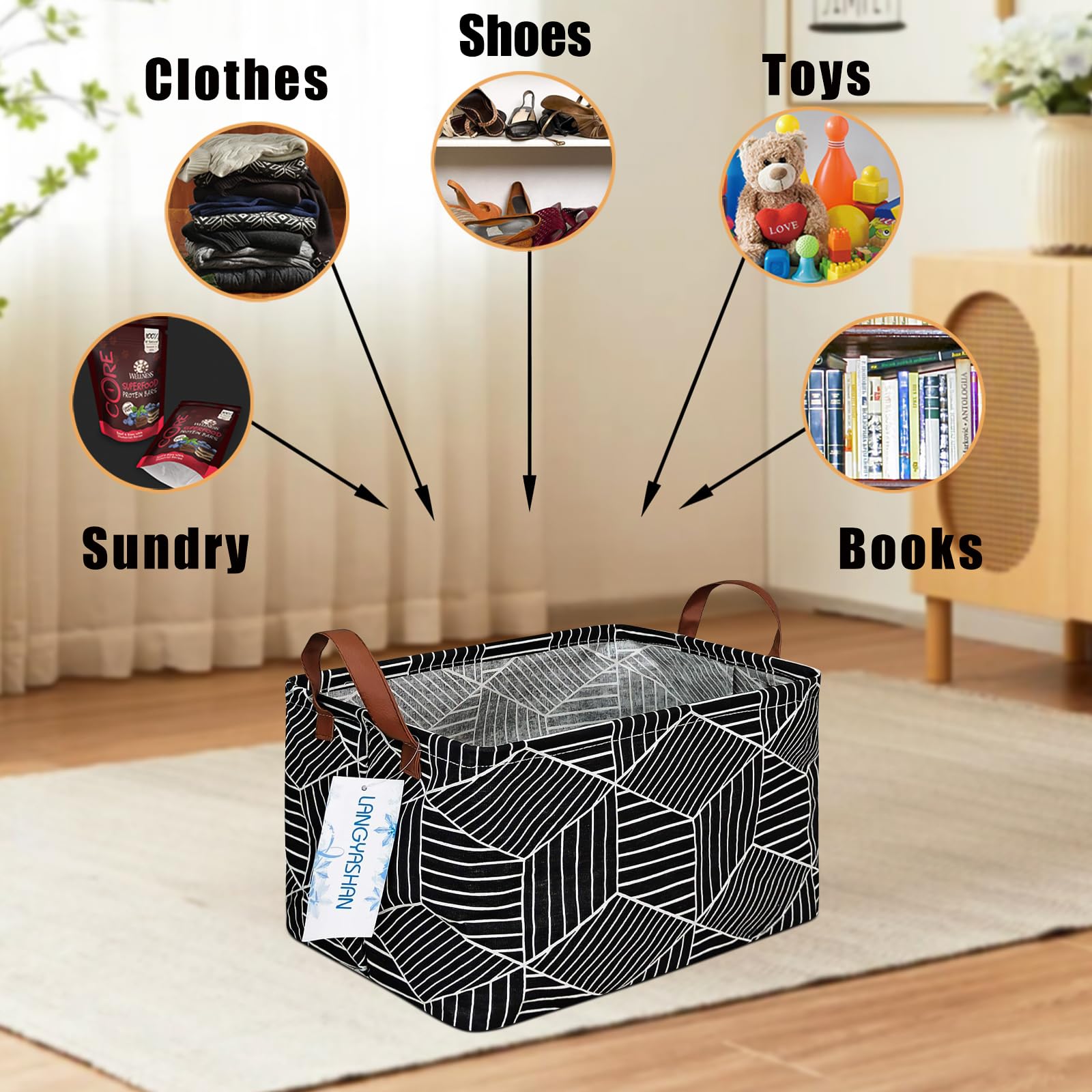 LANGYASHAN storage bin waterproof inner coating resists moisture.