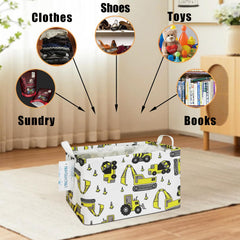LANGYASHAN storage bin with waterproof interior coating resists spills during everyday use.