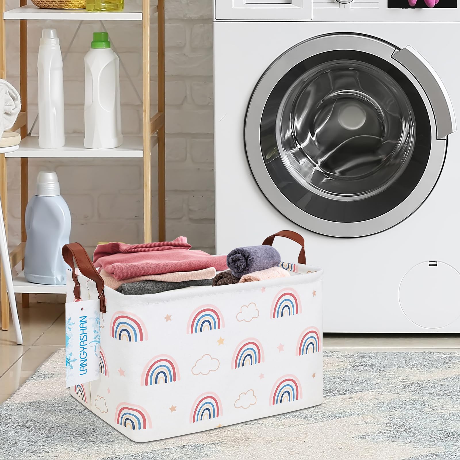 LANGYASHAN Rectangular Storage Bin features a waterproof interior