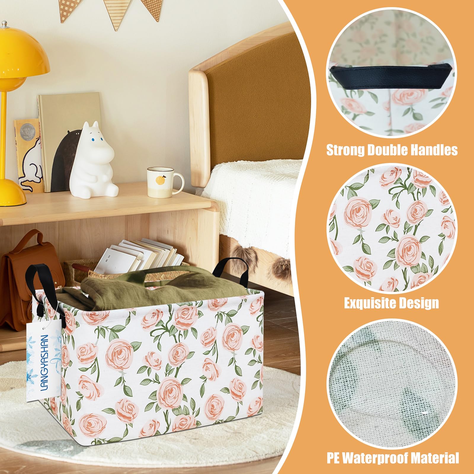 LANGYASHAN rectangular storage bin waterproof interior helps moisture protection