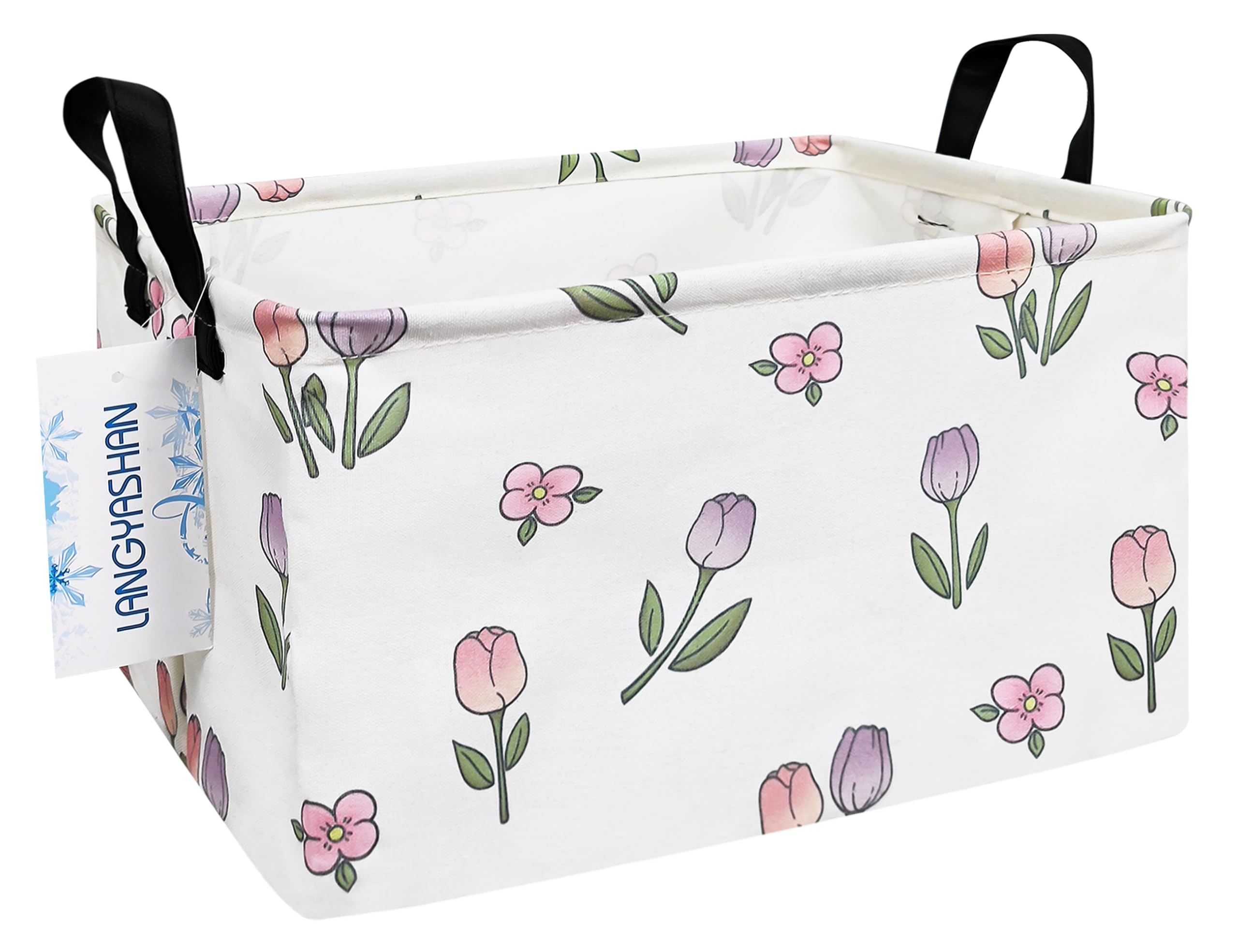 LANGYASHAN romantic tulip rectangular bin with open top for easy toy access