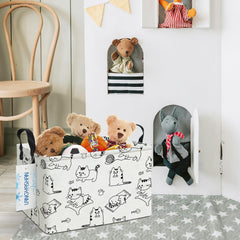 LANGYASHAN storage bin with thick handles for easy lifting and transport