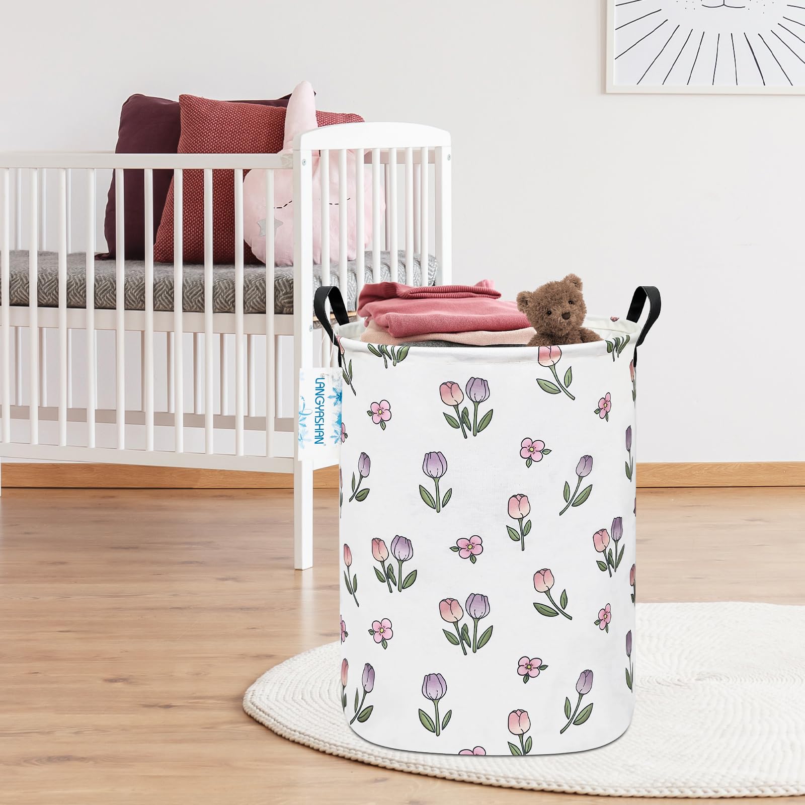 LANGYASHAN toy bin canvas pattern ideal for kids' play areas.