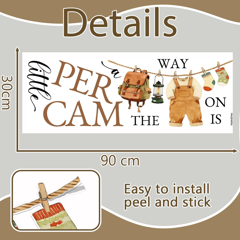 LANKBACK Camping baby shower backdrop decal enhances party photos and mood.