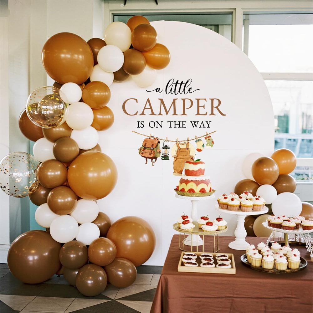 LANKBACK Drywall background decal with camping motif for versatile party decor.