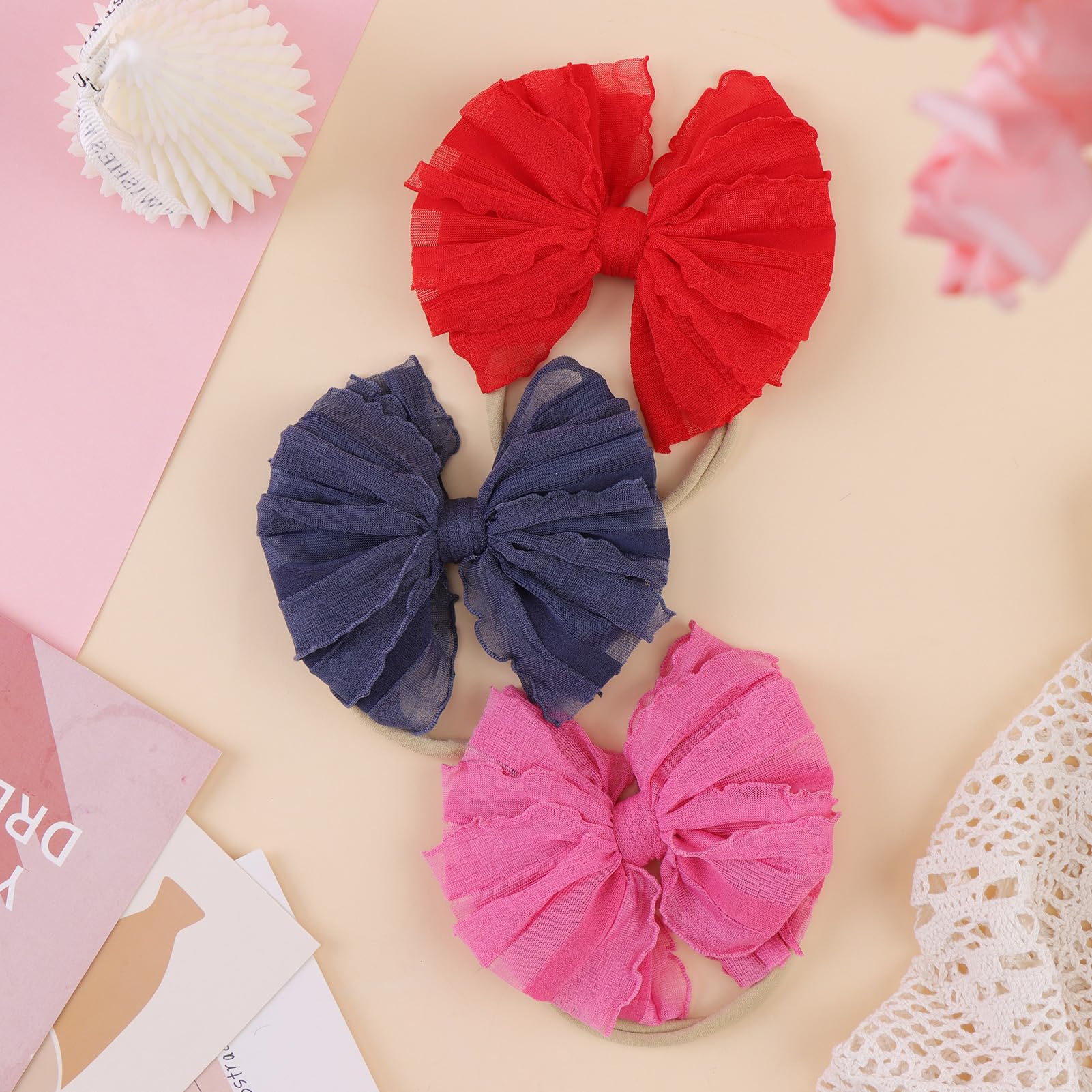 Lanmerry headbands worn by infants and toddlers for versatile styling