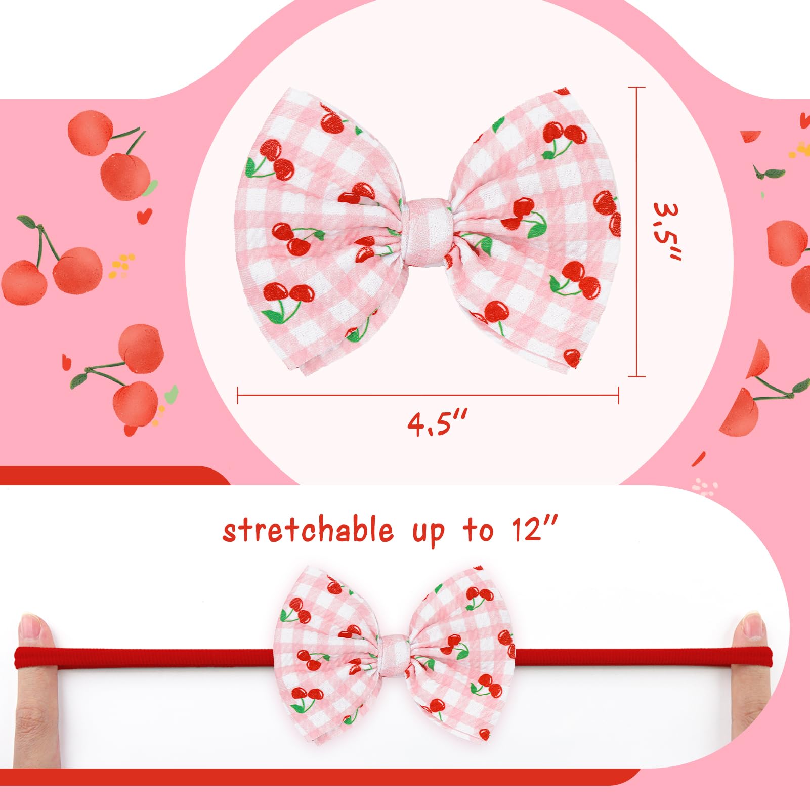Lanmerry ruby red bow headband makes a vivid dress-up accent