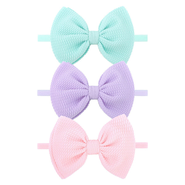 Lanmerry baby bows in light blue with 4-5 inch size for everyday outfits