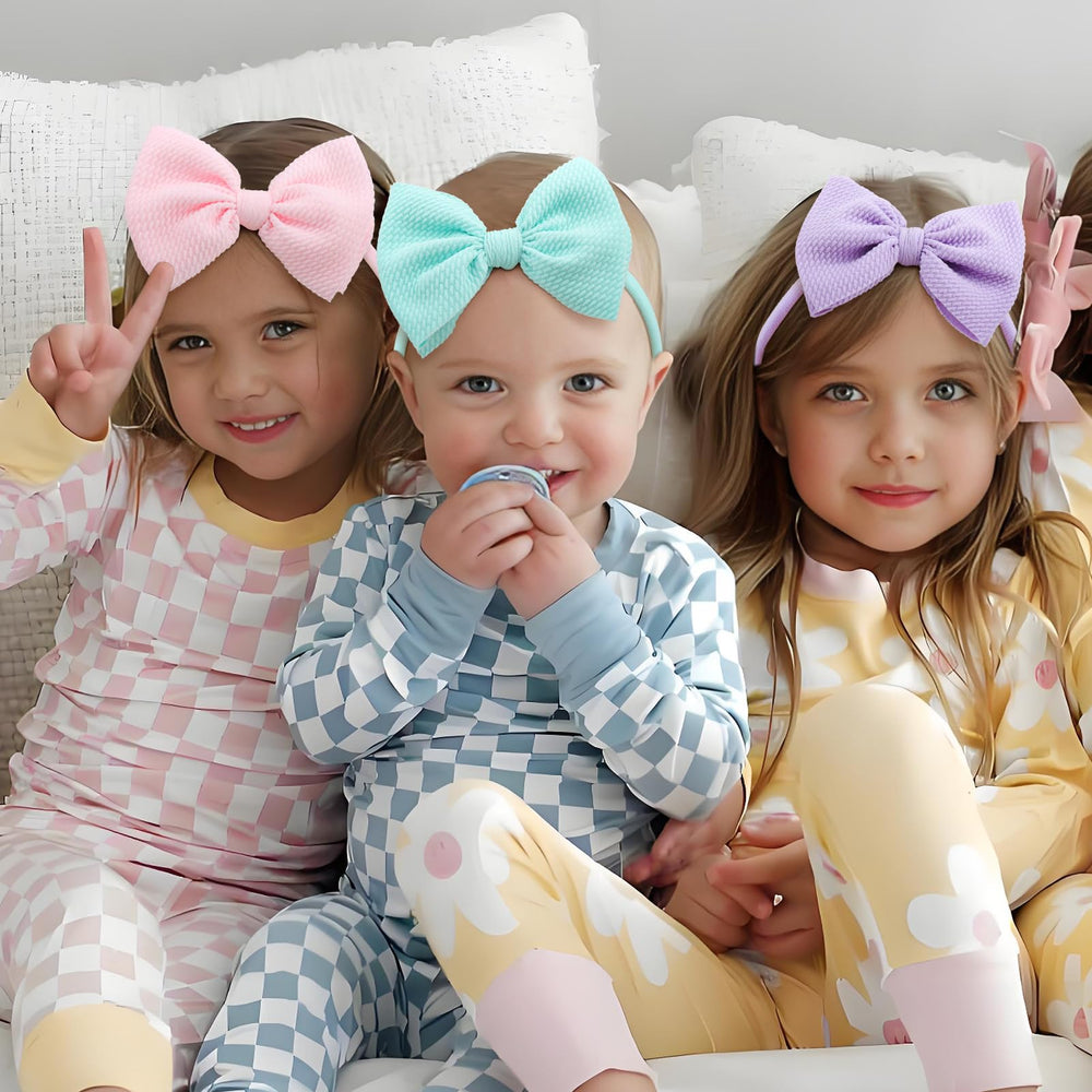 Lanmerry baby bows in purple with 4-5 inch size for special occasions