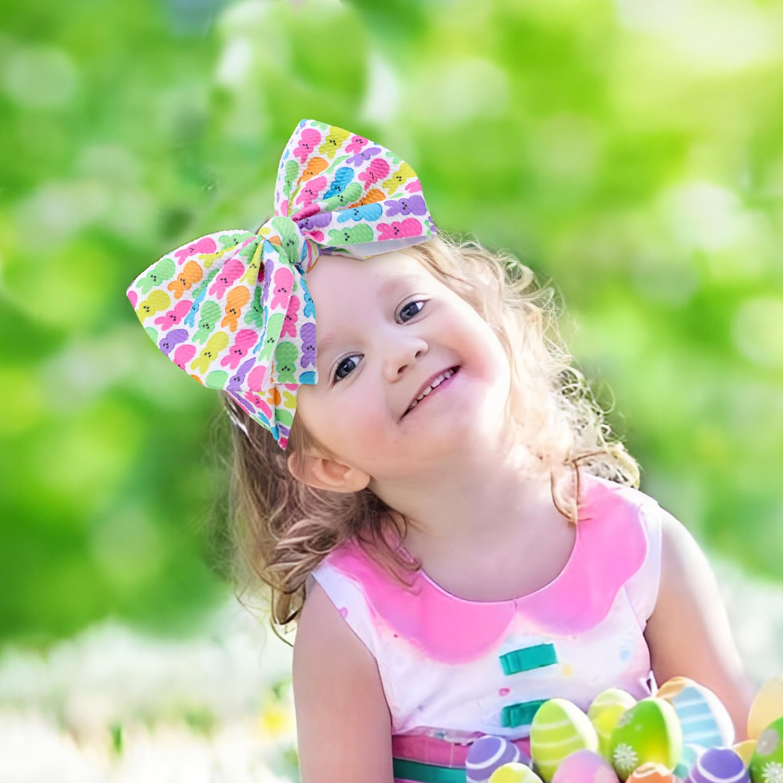 Lanmerry baby headband features nylon stretch for gentle, secure wear.
