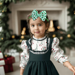 Lanmerry white candy cane headband pairs with any holiday dress