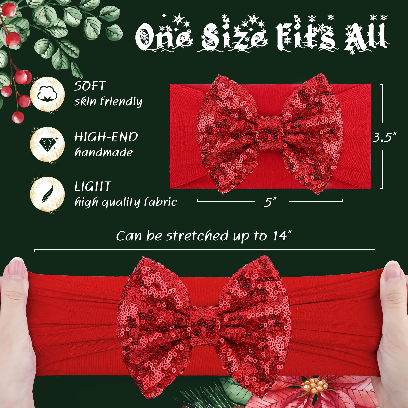 Lanmerry headbands with red butterfly-knot bows for easy, comfy party flair.