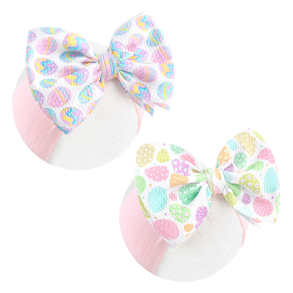 Lanmerry Easter bunny headband in pink, ideal for baby girl photos.
