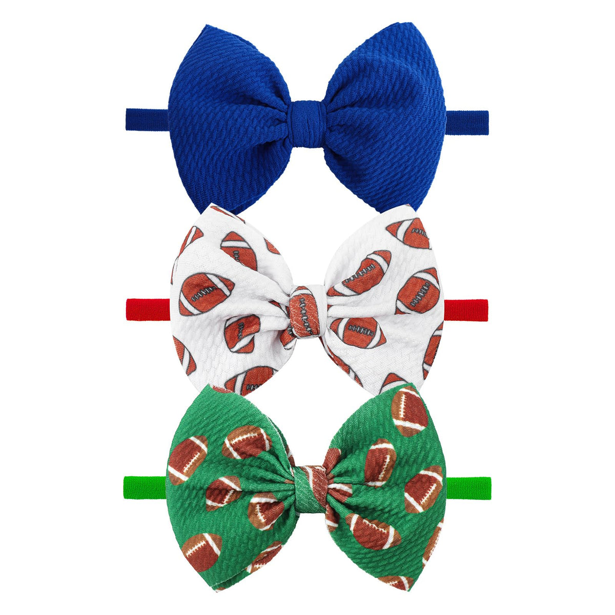 Lanmerry football-pattern big bow headband for toddlers, ideal for party looks.
