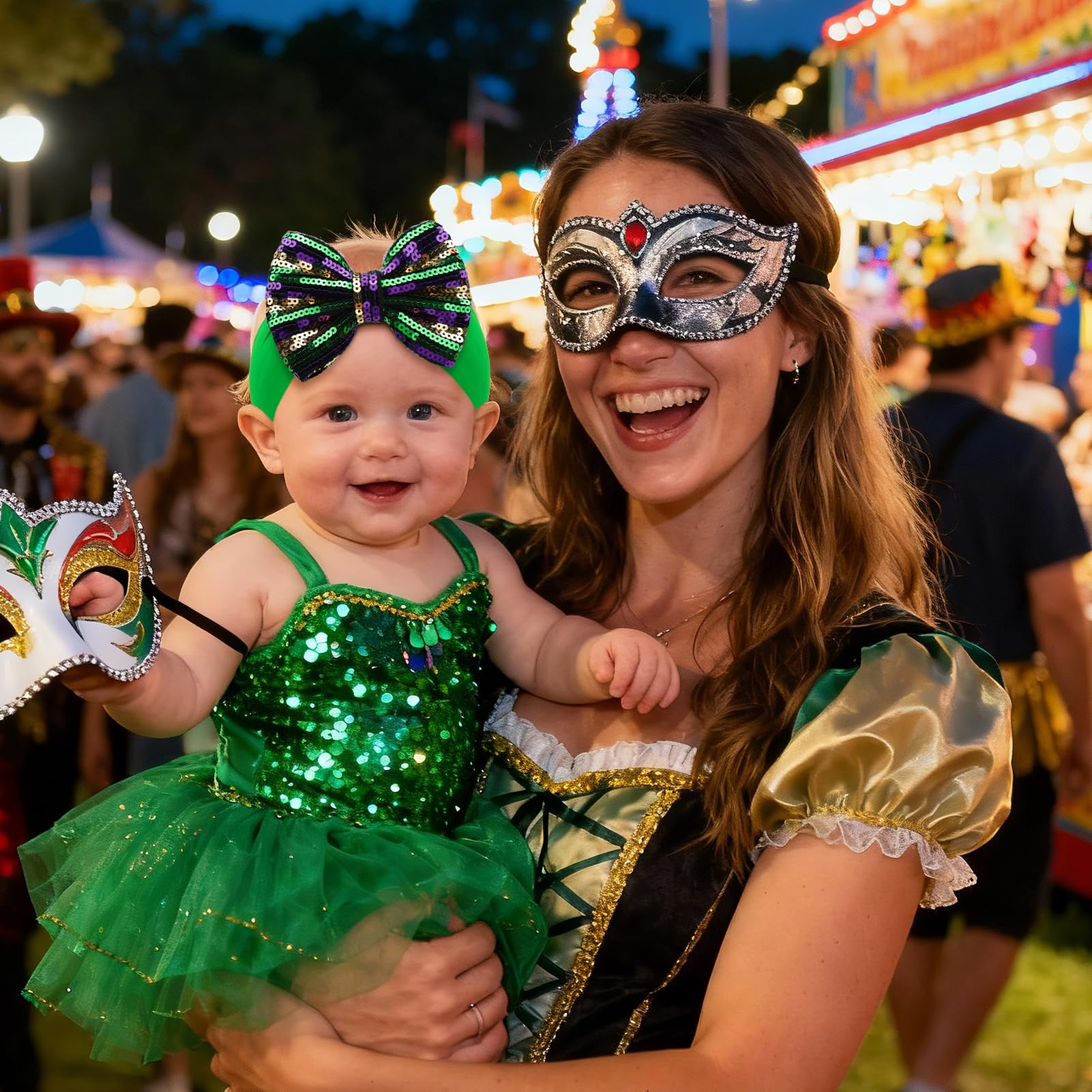 Lanmerry gold sequin carnival hair band adds shimmer to outfits