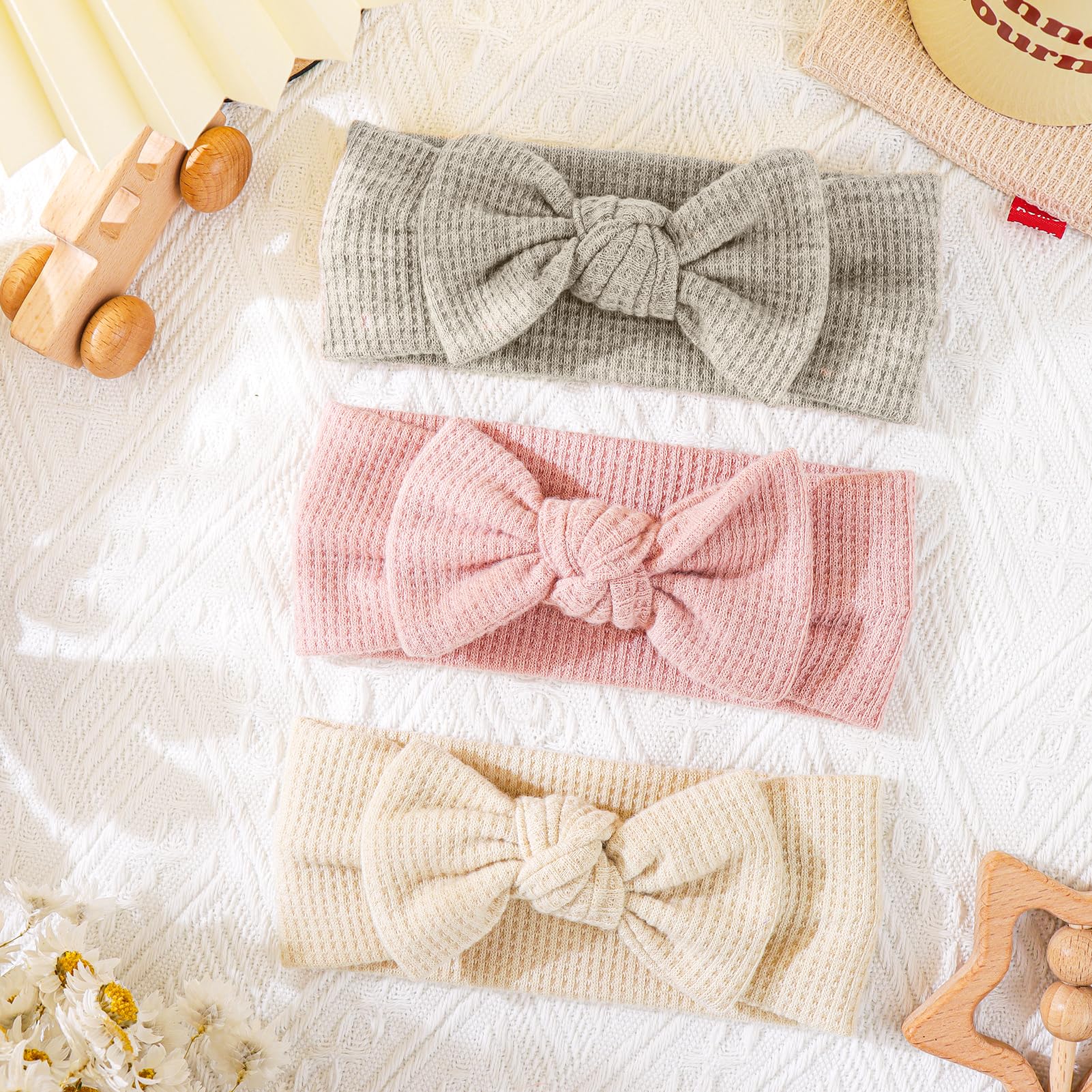 Lanmerry hairband bows 3-pack, lifestyle image, versatile trio for coordinating outfits