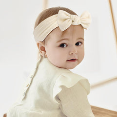 Lanmerry hairband bows dark khaki, front view, gentle knot design for charming outfits
