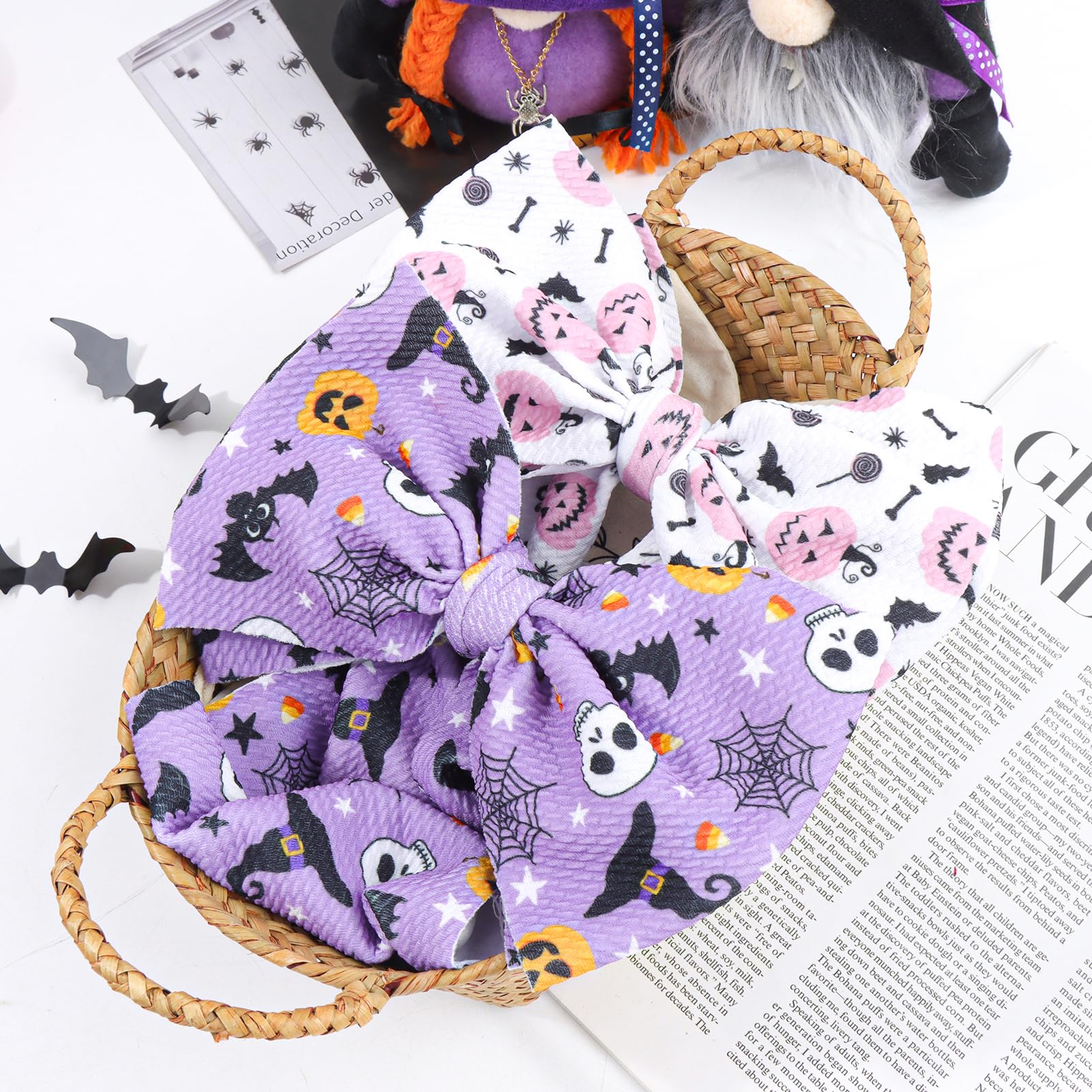 Lanmerry multi-style Halloween bow set; easy outfit matching.